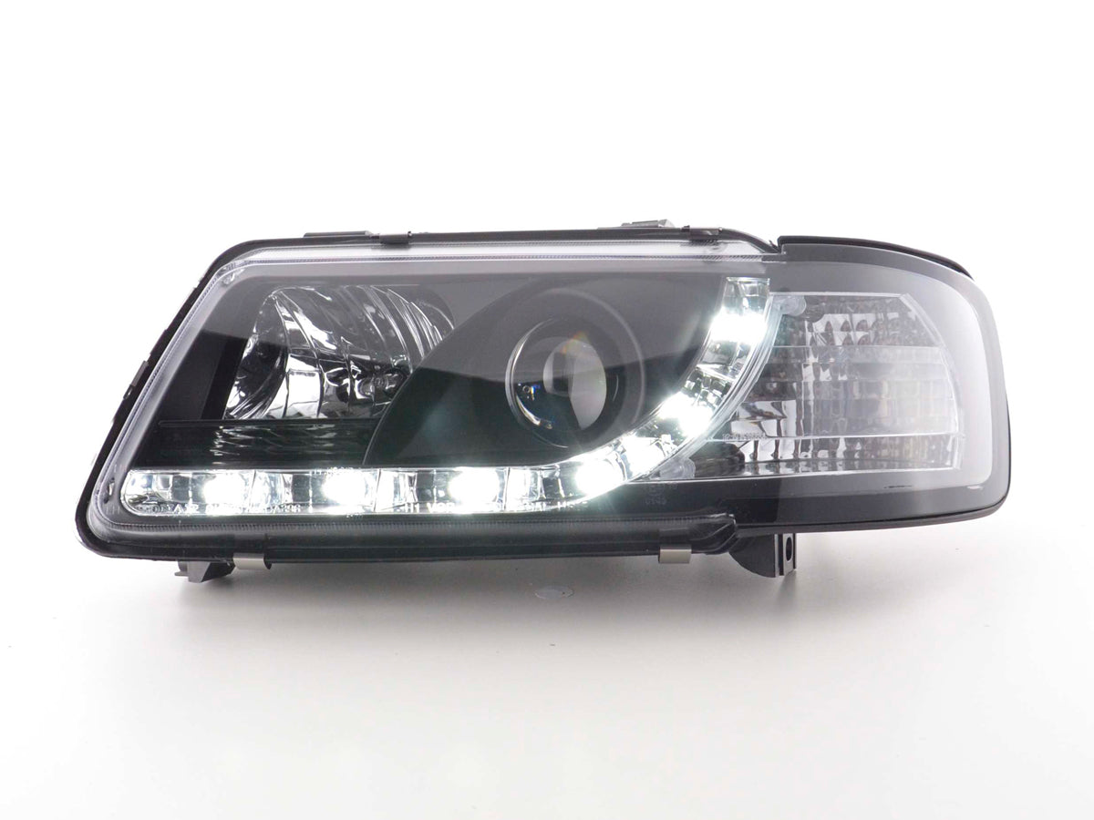 Scheinwerfer Set Daylight LED TFL-Optik Audi A3 Typ 8L 96-00 schwarz Scheinwerfer Set Daylight LED TFL-Optik Audi A3 Typ 8L 96-00 schwarz